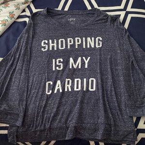 XXL Shopping is My Cardio 3/4 Sleeved T-Shirt